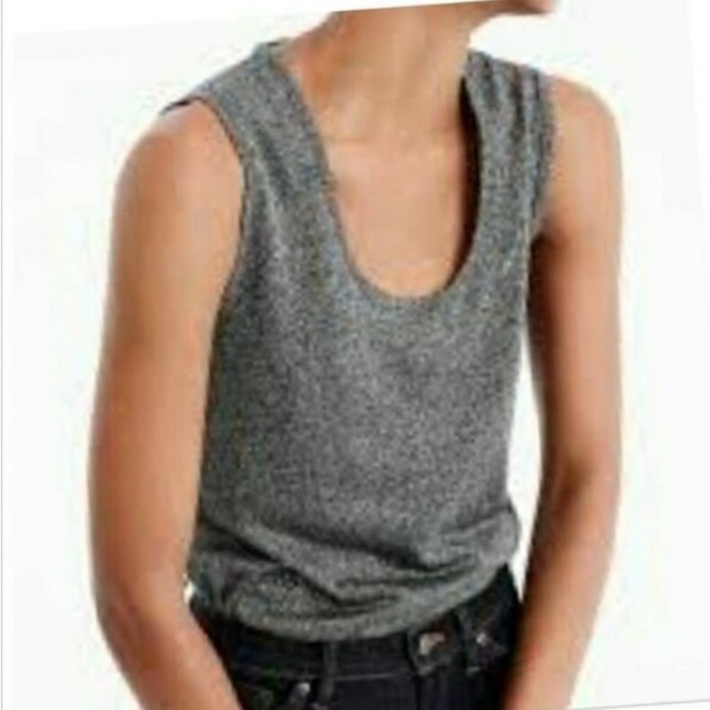 Sparkly Silver Sleeveless Top
